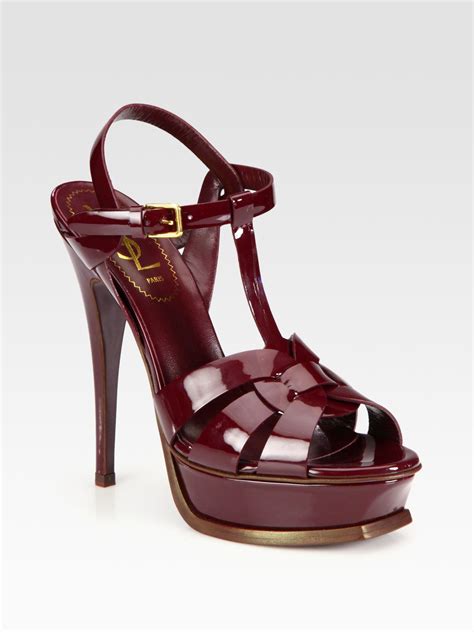 burgundy ysl heels|ladies saint laurent heels.